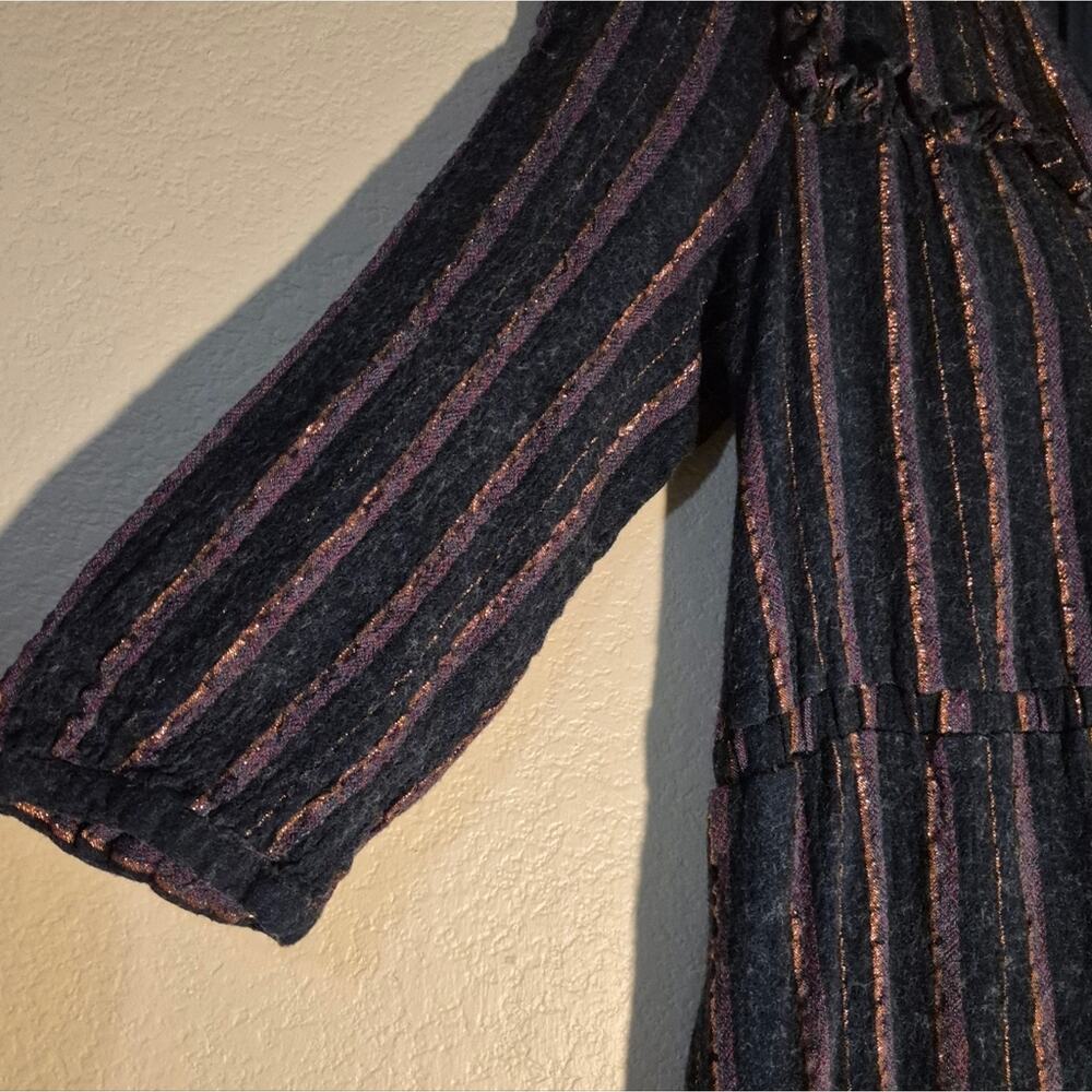 Anthropologie Wool Blend Midnight Ruffled Midi Dress - Picture 4 of 11